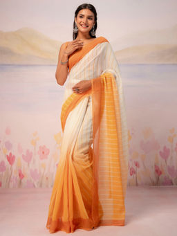 SATRANI - Ombre Printed Linen Ready To Wear Saree with Unstitched Blouse
