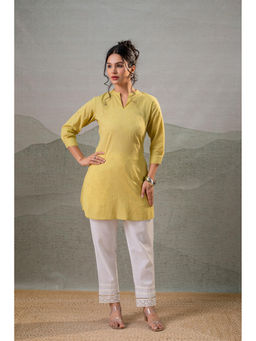Juniper - Lime Green Ease Minimal Cotton Tunic