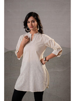 Juniper - Off White Ease Minimal Cotton Tunic
