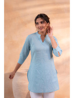 Juniper - Sky Blue Ease Minimal Cotton Tunic