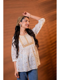 Juniper - Off-White Meadow Tunic