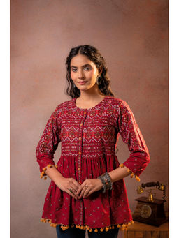 Juniper - Maroon Printed Ethnic Tunic