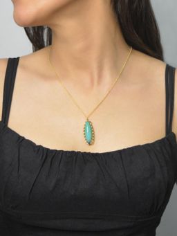 House of D'oro - Handcrafted Pendant Necklace for Women Aqua Oasis Torq