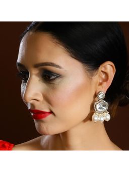 Ritu Singh - Silver Plated Contemporary Jhumka Earrings