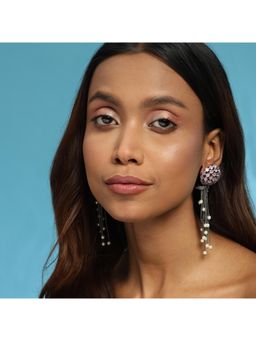 Ritu Singh - Purple Contemporary Drop Earrings