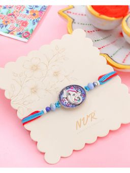 Gahan - Red & Blue Ganesh Ji Thread Rakhi