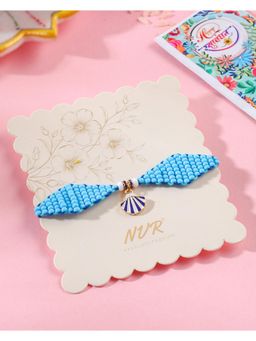 Gahan - Blue Pearls Unique Design Thread Rakhi