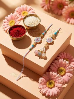 Gahan - Floral Design Bhaiya Bhabhi Rakhi