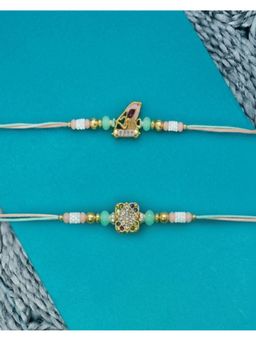 Gahan - Artificial Stones & Beads Thread Rakhis (Pack of 2)
