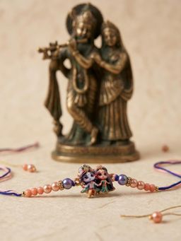 Gahan - Radha Krishna Multi-Color Artificial Beads Thread Rakhi