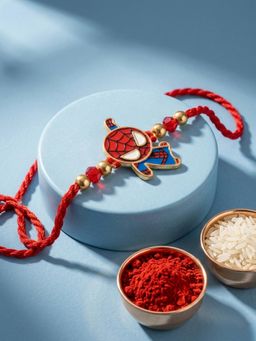 Gahan - Chandan Kids Spider Man Character Artificial Beads Thread Rakhi