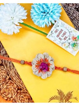 Gahan - Multi-Color Floral Design Plant Seed Rakhi