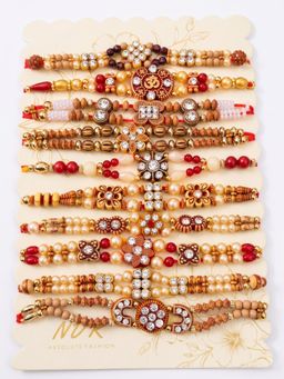 Gahan - Multi-Color Designer Thread Rakhis (Pack of 10)