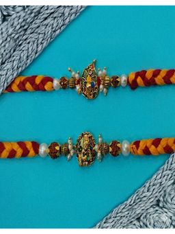 Gahan - Pearls Religious Thread Rakhis (Pack of 2)