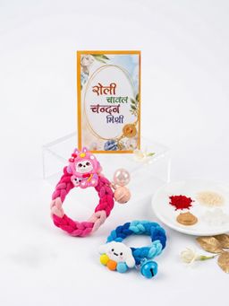 Gahan - Blue & Pink Kids Rakhis (Pack of 2)