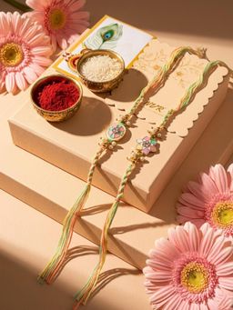 Gahan - Meenakari Floral Thread Rakhis (Pack of 2)