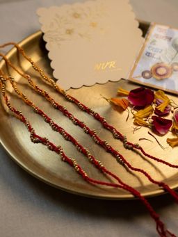 Gahan - Red & Yellow Thread Rakhis (Pack of 4)