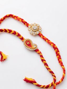 Gahan - Gold & Red Thread & Kundan Rakhis (Pack of 2)