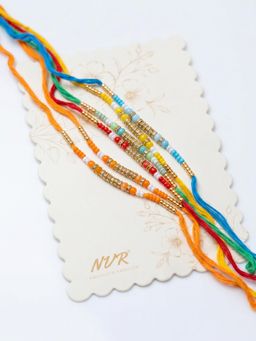 Gahan - Multi Artificial Beads Thread Rakhis (Pack of 6)