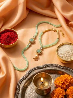 Gahan - Chandan Artificial Stones & Beads Bhaiya Bhabhi Rakhi