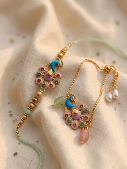 Gahan - Artificial Beads Multi-Color Handmade Bhaiya Bhabhi Rakhi