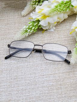 TED SMITH - Unisex Grey Full Rim Wayfarer Frame (53)
