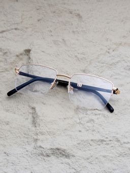 TED SMITH - Unisex Gold Half Rim Rectangle Frame (52)