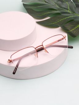 TED SMITH - Unisex Brown Half Rim Rectangle Frame (52)