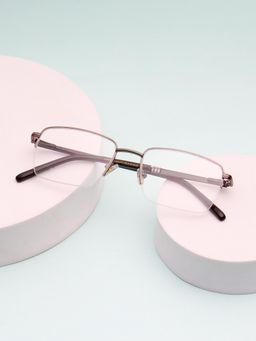 TED SMITH - Unisex Grey Half Rim Rectangle Frame (52)