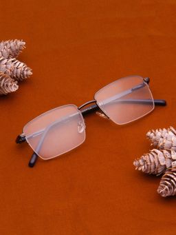 TED SMITH - Unisex Grey Half Rim Rectangle Frame (52)