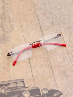 TED SMITH - Unisex Grey Rimless Rectangle Frame (54)