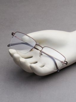 TED SMITH - Unisex Brown Half Rim Rectangle Frame (51)