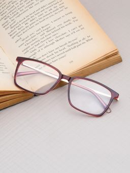 TED SMITH - Unisex Red Full Rim Square Frame (55)