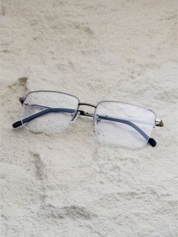 TED SMITH - Unisex Grey Half Rim Rectangle Frame (53)