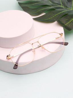 TED SMITH - Unisex Gold Full Rim Square Frame (53)