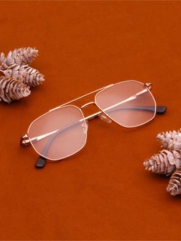 TED SMITH - Unisex Gold Full Rim Square Frame (53)