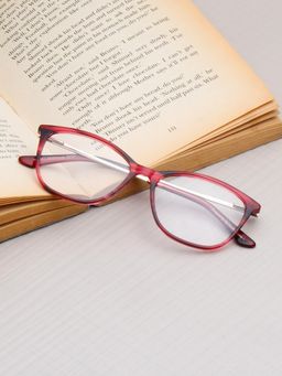 TED SMITH - Women Red Full Rim Cat Eye Frame (51)