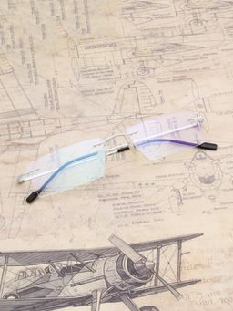 TED SMITH - Unisex White Rimless Rectangle Frame (50)