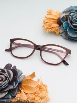 TED SMITH - Women Brown Full Rim Cat Eye Frame (50)