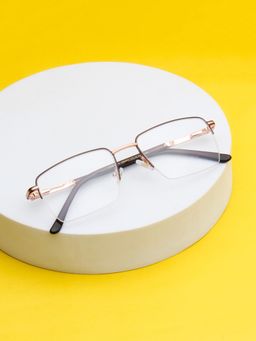TED SMITH - Unisex Gold Half Rim Rectangle Frame (52)