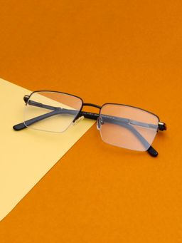 TED SMITH - Unisex Black Half Rim Rectangle Frame (52)