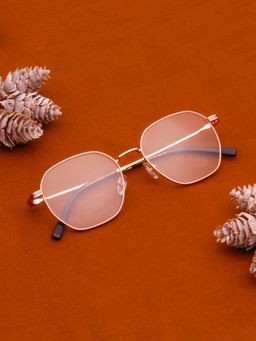 TED SMITH - Unisex Gold Full Rim Hexagonal Frame (51)