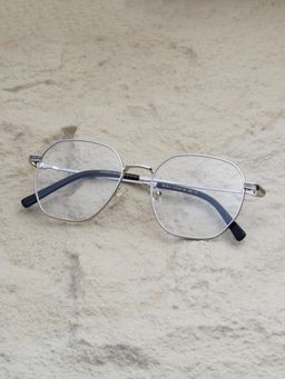 TED SMITH - Unisex Silver Full Rim Hexagonal Frame (51)