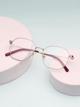 TED SMITH - Unisex Silver Full Rim Hexagonal Frame (51)