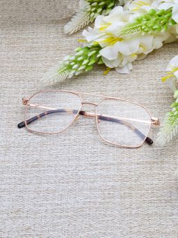 TED SMITH - Unisex Gold Full Rim Square Frame (55)