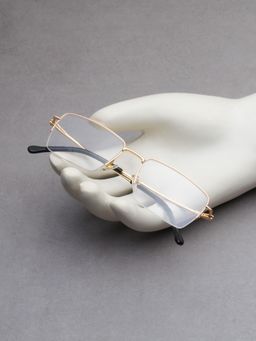 TED SMITH - Unisex Gold Half Rim Rectangle Frame (51)