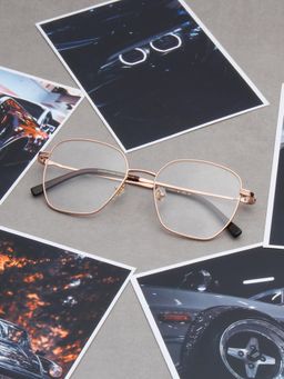 TED SMITH - Unisex Gold Full Rim Wayfarer Frame (52)