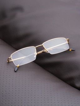 TED SMITH - Unisex Gold Half Rim Rectangle Frame (50)