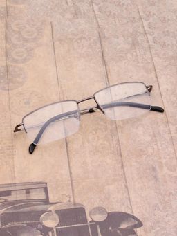 TED SMITH - Unisex Grey Half Rim Rectangle Frame (50)