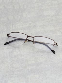 TED SMITH - Unisex Brown Half Rim Rectangle Frame (50)